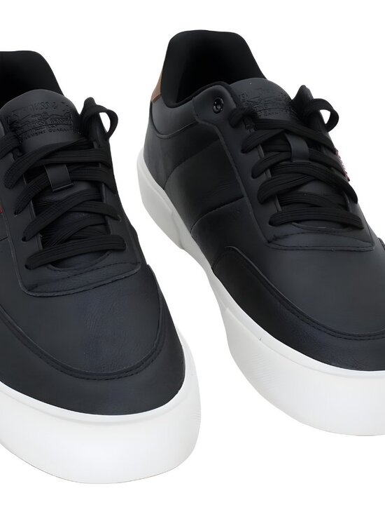 Levis Munro Faux-Leather Sneakers Black Tan 10M
